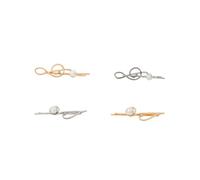 Healvian 8pcs Alloy Pearl Hairpin Women Girl Barrette Musical Note Shape Hair Clips for Styling