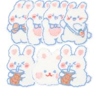 Healvian 8pcs Decorative Embroidered Sewing Patches Rabbit Shape Mixed Style Chenille Fabric with Good Hand Feel for Clothing and Skirt Decoration at Home Or Clothes Shop Assorted Style