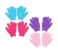 Healvian 8pcs Exfoliating Shower Gloves for Dead Skin Removal Bathing Scrubbers Creative Embroidered Design for Body Scrubbing in Shower