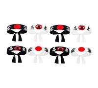 Healvian 8pcs Japanese Samurai Headband Traditional Ninja Headwear Durable Sports Bandana for Karate Versatile Fashion Accessory Authentic Japanese Design