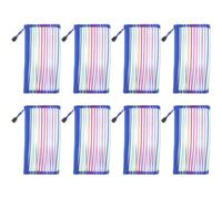 Healvian 8pcs Large Pencil Bag Blue Oxford Cloth for Boys Artists | Aluminum Alloy Zip, Portable Organising Study Supplies, Back to School