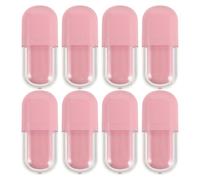 Healvian 8pcs Lip Balm Containers 3ml Oval Refillable Lip Gloss Tubes with Wand for Travel and Home Use in Pink