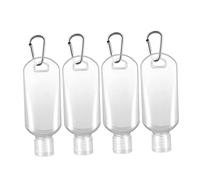 Healvian 8pcs Refillable Press Bottles with Carabiner Hook for Travel Plastic Lotion Dispensers Leak Resistant Containers for Shampoo Body Wash Hand Cream Outdoor Use Random Color