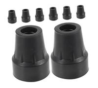 Healvian 8pcs Replacement Walking Stick Feet Trekking Pole Tips Rubber Ends for Walking Sticks