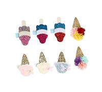 Healvian 8pcs Sparkly Ice Cream Hairpins for Girls Glitter Barrettes Hair Accessories Sequin Clips for Wedding Party Ceremony