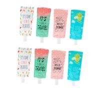 Healvian 8pcs Travel Folding Bag Leakproof Shampoo Container Empty Lotion Bags for Travel Toiletries for Airport Security Liquids and Luggage Organiser