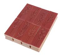 Healvian 8Pcs Wooden Plant and Flower Stamps Set for Scrapbook DIY Decor, Hand Account and Diary Seal, Natural Wood Material Handbook Stamp for Crafting Random Style
