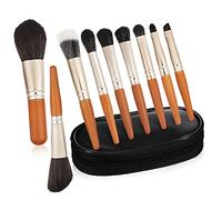 Healvian 9 Pcs Portable Makeup Brush Travel Cosmetic Brushes with Storage Bag for Daily Makeup for Professionals and Beginners for Contouring and Highlighting