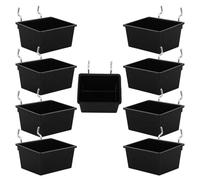 Healvian 9 Set Pegboard Bins with Metal Hooks, Plastic and Iron Material, Multicompartment Design, Efficient Layered Storage Solution for Kitchens and Cabinet Doors