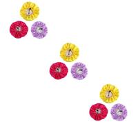 Healvian 9pcs Adjustable Elastic Double Layer Sleeping Hats for Boys and Girls Breathable Caps Yellow Red for Sleep and Bath