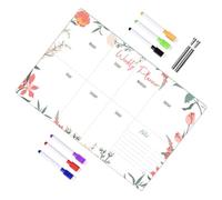 Healvian 9pcs Colored Flower Border Acrylic Memo Board Set with 6 Whiteboard Markers and 2×7Cm Push Pins, Erasable Message Writing Board for Office and Home Organization