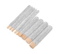 Healvian 9pcs Rhinestone-encrusted Wooden Makeup Brush Handles Non-slip Lightweight Stage Cosmetic DIY Accessories with Hand-carved Designs for Powder Eyeshadow Foundation