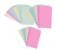 Healvian A5 A6 Loose Leaf Notebook Paper Refill Set with 3 Books, 6-hole Ring Binder Planner Inserts, Colourful Lined and Blank Sheets for Office and School Organizers