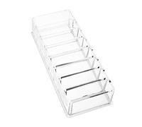 Healvian Acrylic Cosmetics Storage Box 8-grid Makeup Organizer 22x9x4.5cm Multi-compartment Pressed Powder and Eyeshadow Display Case for Vanity and Travel Use