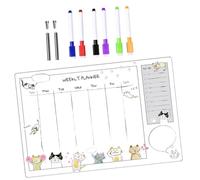 Healvian Acrylic Memo Board Desktop Writing Board with 2 X 7cm Push Pins and 6 Whiteboard Markers for Home, Office, and Student Message Recording