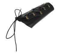 Healvian Adjustable Archery Arm Guard for Forearm and Wrist Protection, Lightweight Pu Leather Bow Shooting Gear, for Practice and Long Archery Sessions, Black Stylish Vintage Design