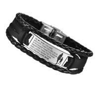 Healvian Adjustable Leather Punk Bracelet for From Mom with Inspirational Quotes Braided Wristband for Boys Unique Cool Style for Bands Hip-hop Street Dance and Parties