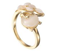 Healvian Adjustable Rhinestones Cat's Eye Fox Open Ring for Women Stylish Animal Jewelry Accessory for Parties Weddings Daily Wear Skin Friendly Material