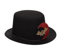 Healvian Adjustable Small Dog Bowler Hat for Pets, Stylish Black Cloth Decorative Pet Birthday Hat Suitable for Cat and Dog Party Accessories
