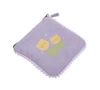 Healvian Adorable Small Canvas Purse Tassel Decoration Lightweight Mini Wallet for Women and Girls Portable Zippered Change Pouch Vibrant Violet for Everyday Use