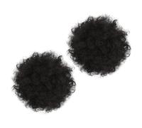 Healvian Afro Curly Bun Hairpiece 2pcs 15cm Drawstring High-temperature Fiber Hair Extensions for Women Hair Accessories Messy Updo