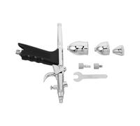 Healvian Airbrush Kit for Craft Making and Cake Decorating 0.5mm Double Action Airbrush Gun Set with Portable Fluid Cup Silver for Photo Retouching and Model Painting Travel Tool