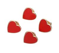 Healvian Alloy Brooch Lapel Pin Red Heart Small Jewelry Prom Suit Decorations Party Favors for Women Men Lover Mom Sister 4pcs Valentine's Day Accessories