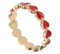 Healvian Alloy Decorative Heart Finger Ring for Women Romantic Red Love Shape Jewelry Chic Elegant Party and Daily Wear Accessory Gift for Valentine Day and Anniversaries