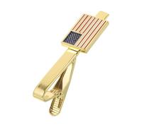 Healvian American Flag Compact Tie Clip Accessory for Men Metal Material Suitable for Business and Wedding Occasions