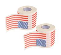 Healvian American Flag Printed Toilet Paper Rolls 3-ply 150 Sheets 10x10cm Per Sheet, 2pcs Bathroom Tissue Paper for Home and Travel Use