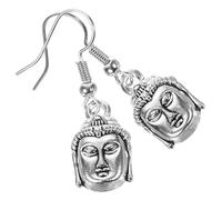 Healvian Ancient Alloy Buddha Earrings for Women Unique Dangling Drop Ear Jewelry with Intricate Design and Symbolism Durable Ear Decoration for Weddings Parties and Religious