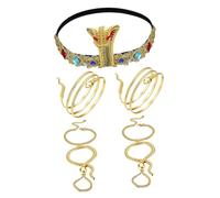 Healvian Ancient Egyptian Costume Snake Headband Bracelet for Boys and Girls Egyptian Headpiece Snake Decor for Halloween Party Cosplay
