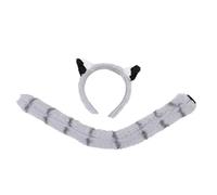 Healvian Animal Ear Headband for Party Festival Decorative Adorable Hairband Fox Tail for Theme Party Makeup Prop Mascot Costume Accessory