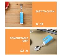 Healvian Anti-Tremor Adaptive Cutlery Set for Disabled Adults Ergonomic Non-Slip Angled Spoon and Fork with Comfort Grip Handles Special Needs Eating Aid for Stroke and Elderly Meal