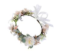 Healvian Artificial Camellia Wreath Headband Handcrafted Garland Hairband for Women and Sweet Floral Headpiece for Weddings Parties and Special Occasions and Charming Accessory