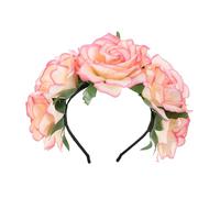 Healvian Artificial Rose Flowers Crown Headband with Vibrant Nonfading Roses Bridal Floral Hair Wreath for Weddings Parties and Festival Accessories Elegant Multioccasion Hair Garland for