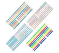 Healvian Back to School Party 4pcs Page Flags with Sticky Label Strips, Design Highlighter Tape Tabs for Books Annotating, Removable Pet Highlight Strips for Study with Compact Case