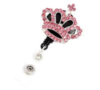 Healvian Badge Reel Clip with Crown Snap Buckle and Retractable Cord for Nurses Multi-Function Badge Holder for Scanning and Card Access Suitable for Hospital and Office Use