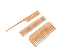 Healvian Bamboo Hair Comb Set 3pcs Wide Tooth Comb Double-head Hair Styling for Detangling and Scalp Massage