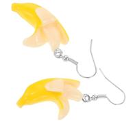 Healvian Banana Earrings for Women, 1 Pair Yellow Fruit-Themed Dangling Drop Earrings, Funny Banana Jewelry Accessories for Girls and Women