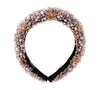 Healvian Baroque Rhinestone Padded Hairband Wide Glitter Beaded Headband for Women Elegant Party Wedding Accessories Comfortable and Bendable Design