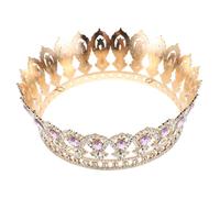 Healvian Baroque Rhinestone Tiara for Women and Elegant Bridal Headband Comfortable Fit for Weddings Birthdays and Parties Sparkly Purple Crystal Crown