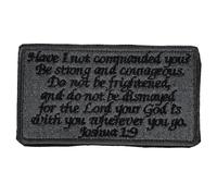 Healvian Bible Sayings Embroidered Clothes Patch, Grey Black Armband Patch Hook and Loop Fastener, Decorative Sewing Appliqué for DIY Craft and Clothing Repair