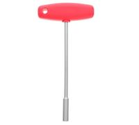Healvian Bike Spoke Wrench T Shape Sleeve Tool for Bicycle Repair Steel Red | Hidden Built in Cap Access, Square 3.6mm Opening, Plastic Grip, for Maintenance and Wheel Work