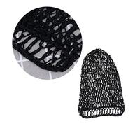 Healvian Black Hair Net Bands Snood Cover Breathable Rayon Crochet Hairnet with Elastic Band for Women Sleeping and Costume Use One Size Fits Most