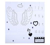 Healvian Black Polyester Cotton Photography Prop Wings and Number Design for Infant's Hundred Days Banquet and Newborn Photography Milestone Recording