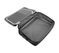 Healvian Black Zipper File Bag for Documents and Tax Records, Versatile Storage Organizer with Mesh Divider and Dedicated Card Slot, Spacious Cloth File Folder for Home and Office Use
