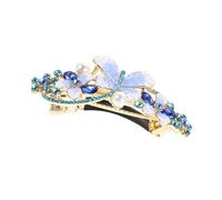Healvian Bling Spring Rhinestone Butterfly Hair Clip for Women Elegant Barrette with Strong Spring Mechanism for All Day Wear Dazzling Accessory for Weddings Parties Everyday Style
