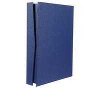 Healvian Blue PU Leather A4 File Box for Office Desk Document Storage | Cardboard Build with Hardware Details, Simple Stylish Finish, Study Desktops and Reception Counters