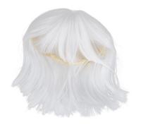 Healvian Bob White Wig With Bangs Short Straight White Wig For Women Cosplay Dress Up Photo Props Real Looking For Girls Holiday Party Use